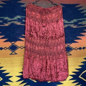 Vintage 90’s JFW Rayon Velvet Maxi Skirt. India. Whimsygoth. Goth. Boho. Small.